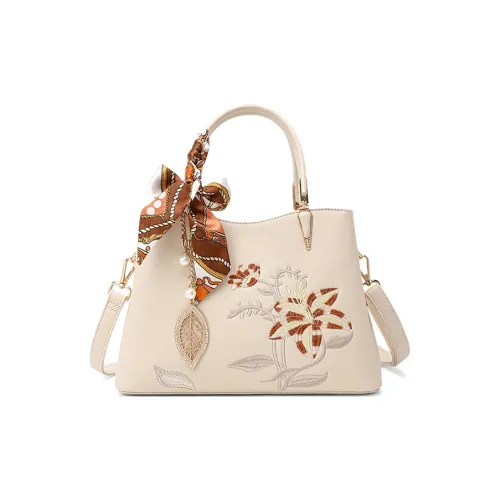 CLEVER& KETCH PU Shoulder Bag, Crossbody Bag, Handbag Women's Ecru/Apricot