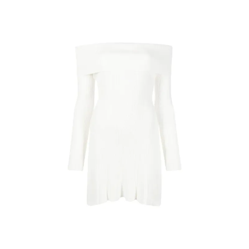 Self portrait Off shoulder Ribbed knit Minidress-0