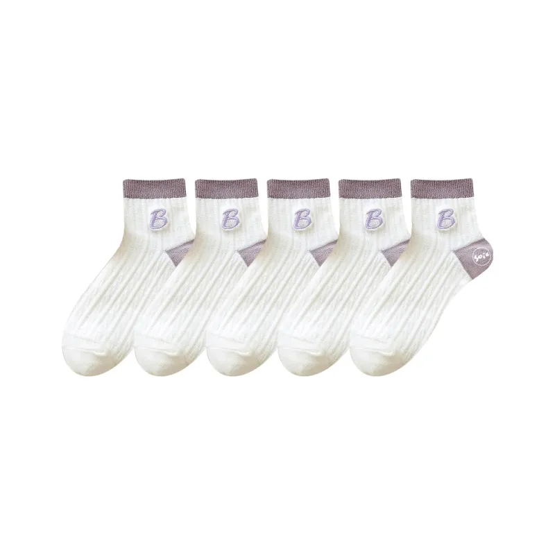 SOIE Ankle Socks Women's 5 Pack Black-7