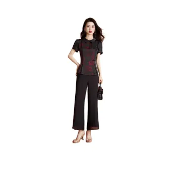 Mylan Casual Suit Women's Black Red Floral