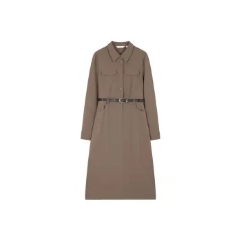 IHIMI Long Sleeved Dresses Women's Coffee