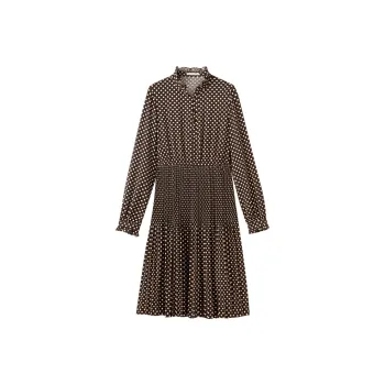 SHUIYUNJIAN Long Sleeved Dresses Women's Dark Coffee Point