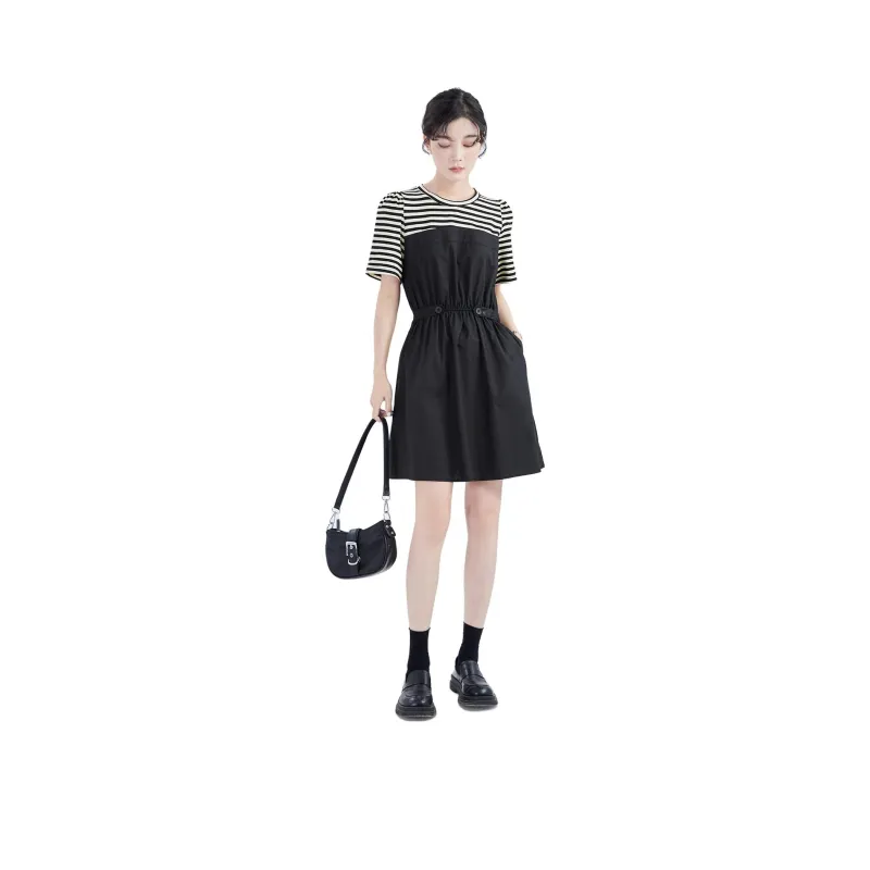 Gui'er Short-Sleeved Dresses Women's Black-0