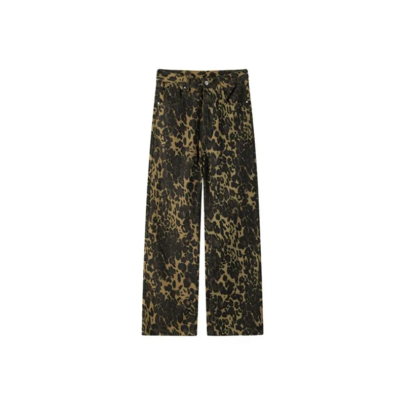 LESS BEARS Jeans Unisex Leopard Print-0
