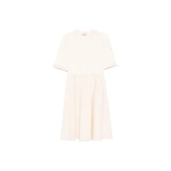 Moncler Short Sleeved Drawstring Midi Dress