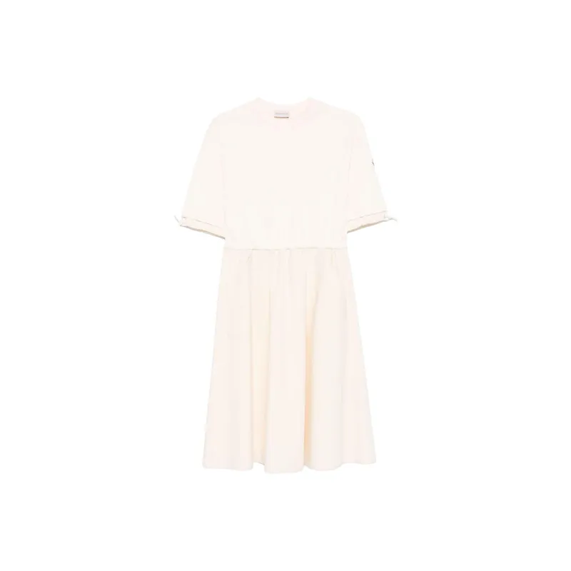 Moncler Short Sleeved Drawstring Midi Dress-0
