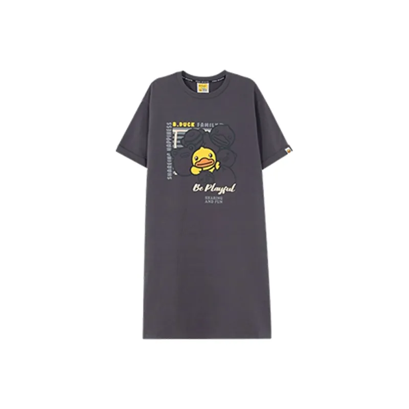 B.Duck Short Sleeved Dress Women's Dark Gray-0