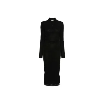 NANUSHKA Mesh Jersey Shirt Dress