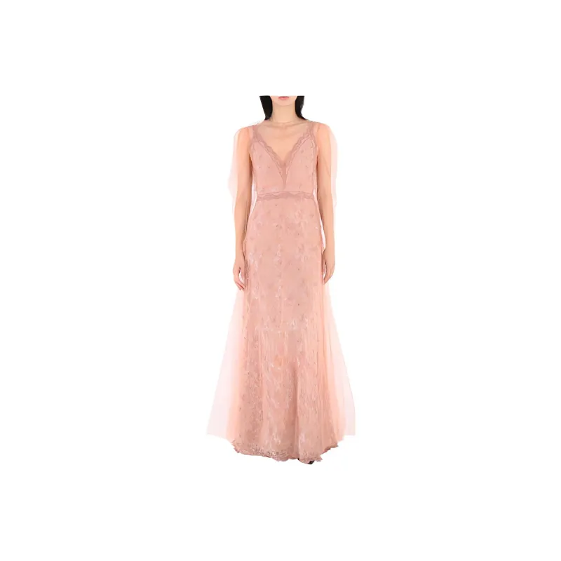 Burberry Sleeveless Dresses Women's Gray Pink-0