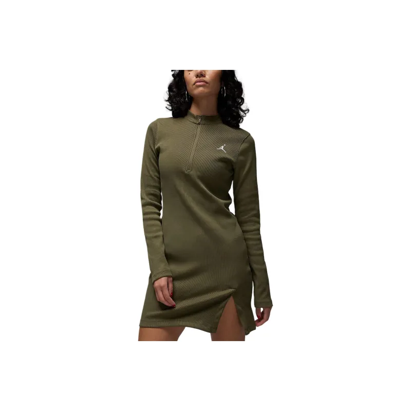 JORDAN Women's 1/2 Zip Long Sleeve Knit Dress-0