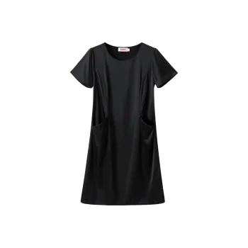 H YXIANG Short Sleeved Dresses Women's Black
