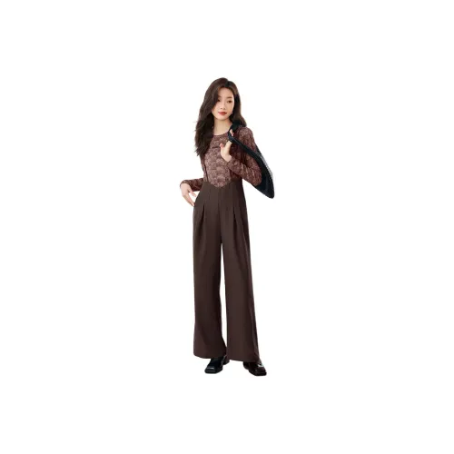Mo Han Yi Mei Casual Suit Women's Red Brown