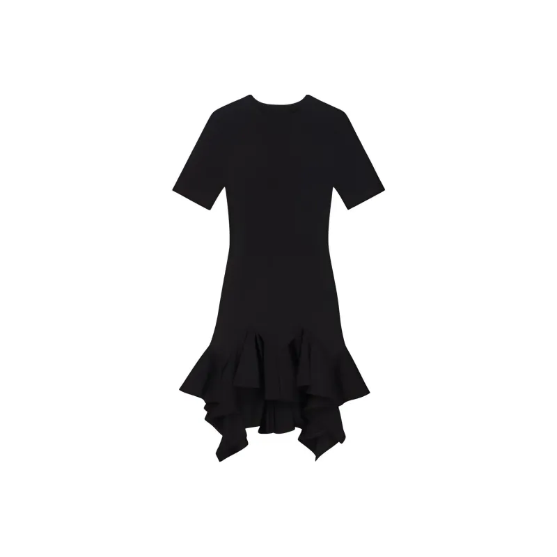 Givenchy Ruffle Midi Dress 'Black'-0