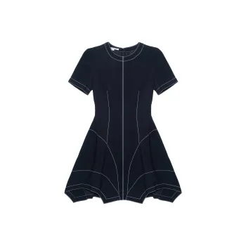 Stella McCartney FW23 Short Sleeved Dresses Women's Marine Blue