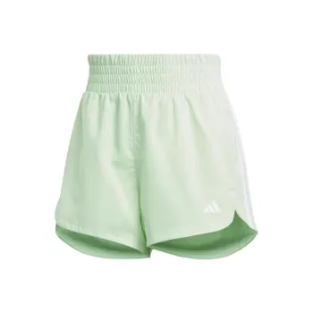 Adidas PACER TRAINING 3 STRIPES WOVEN Casual Shorts Women's Semi Green Spark