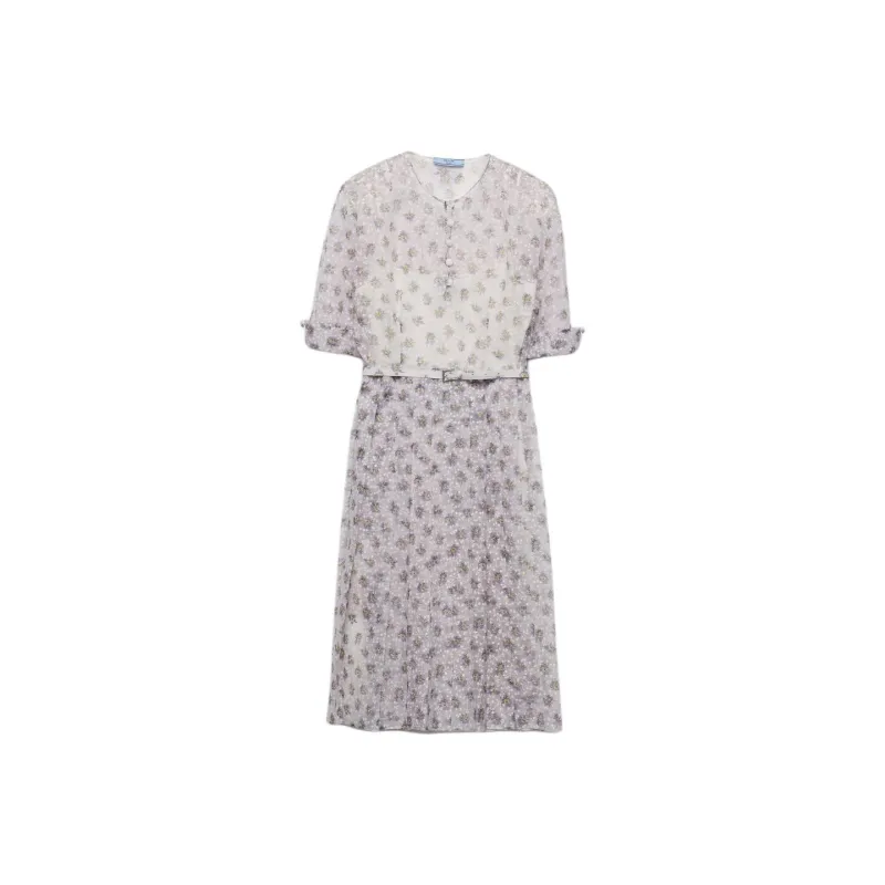 PRADA Floral print Midi Dress-0