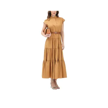 MaxMara Studio Short Sleeved Dress Women's Brown