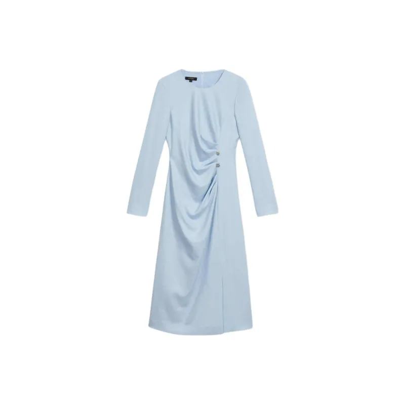Yiner Long Sleeved Dresses Women's Light Blue-0