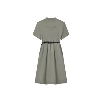 FILA FILA MILANO Italian Luxury Sports Collection SS24 Short Sleeved Dresses Women's Silent Gray
