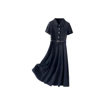IHIMI Short Sleeved Dress Women's Navy Blue