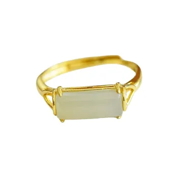 Jade Ink Love Hetian Jade Rings White Jade/Pale Greenish White Jade Unisex