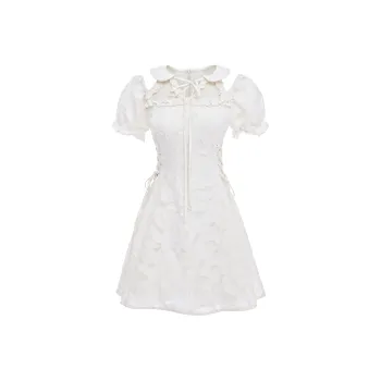 Blovelan Short Sleeved Dresses Women's Apricot