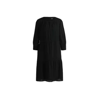 HUGO BOSS SS24 Long Sleeved Dress Women's Black