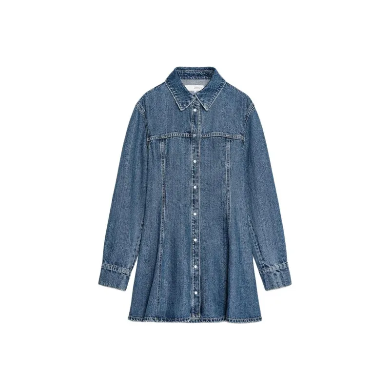 ZARA Trf Long-Sleeved Dresses Women's Blue-0