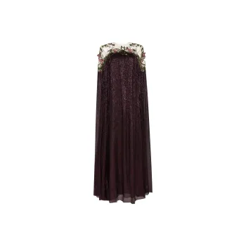 Oscar De La Renta Art Nouveau Illusion Neck Kaftan