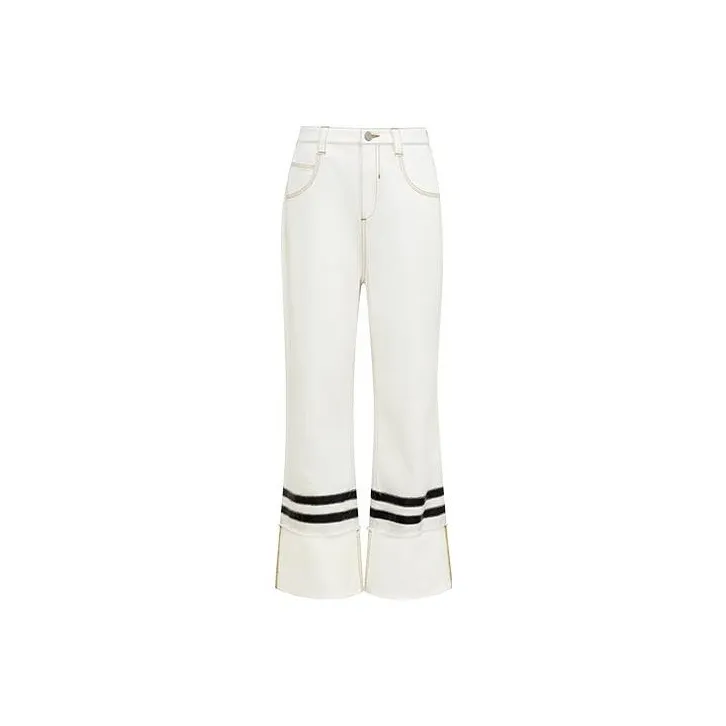 MEIYANG Jeans Women's White-0