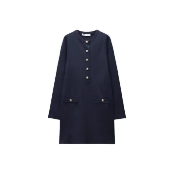ZARA Long Sleeved Dresses Women's Sea Blue
