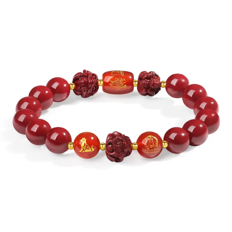 ZKY Cinnabar Jade Bracelets Unisex-14
