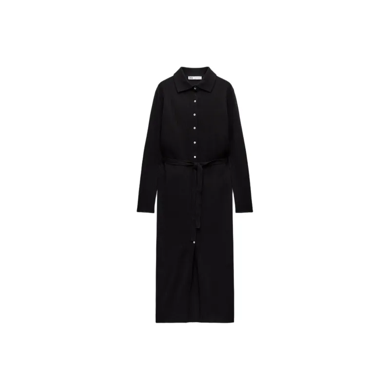ZARA Long Sleeved Dress Women's Black-0