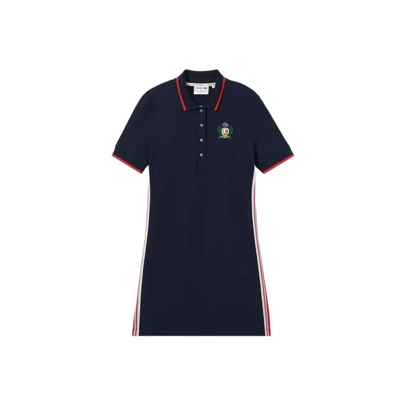 LACOSTE Short Sleeved Dress Women's 166/Navy Blue-0