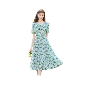TOUCH Short Sleeved Dresses Women's Blue Green Multicolor
