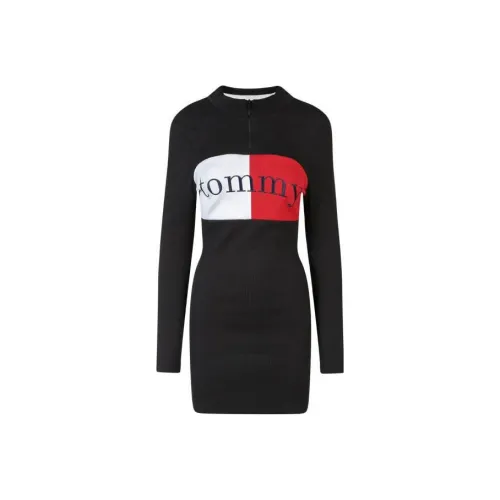 tommy color Hilfiger Long-Sleeved Dresses Women's Black