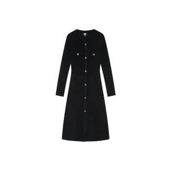 DKNY FW24 Long Sleeved Dress Women's Black