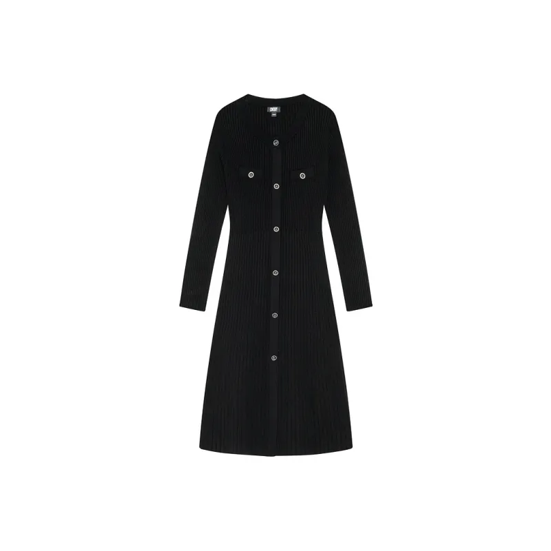 DKNY FW24 Long Sleeved Dress Women's Black-0