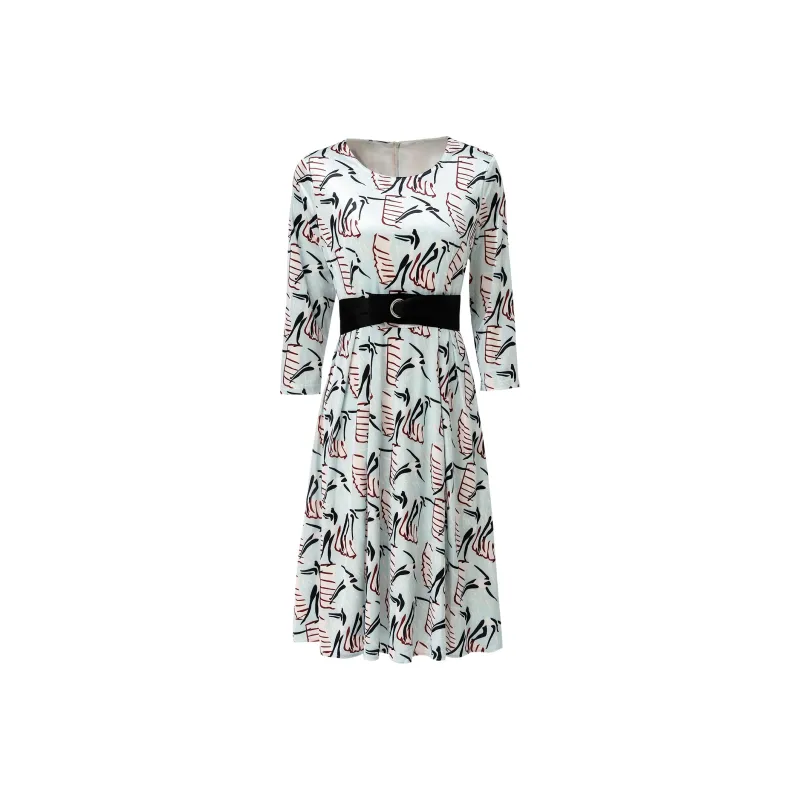 CYANINE SEA Long-Sleeved Dresses Women's Light Blue-0