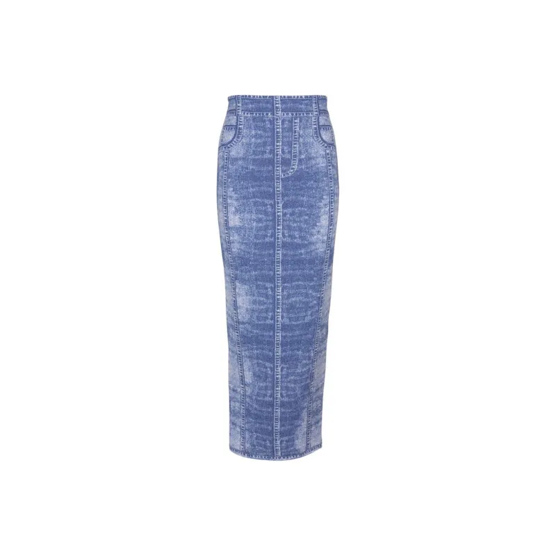 BALMAIN Denim Midi Skirt-0