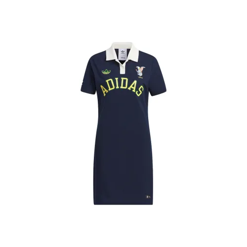Adidas Originals Short Sleeved Dresses Women's Navy
