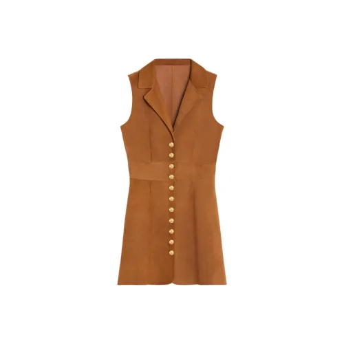 CELINE Button Detailed Sleeveless Mini Dress