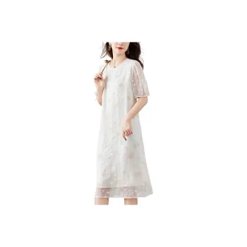 To The West Short Sleeved Dresses Women's Beige