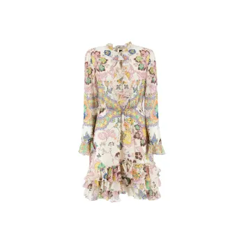 ETRO Mock Neck Ruffled Mini Dress