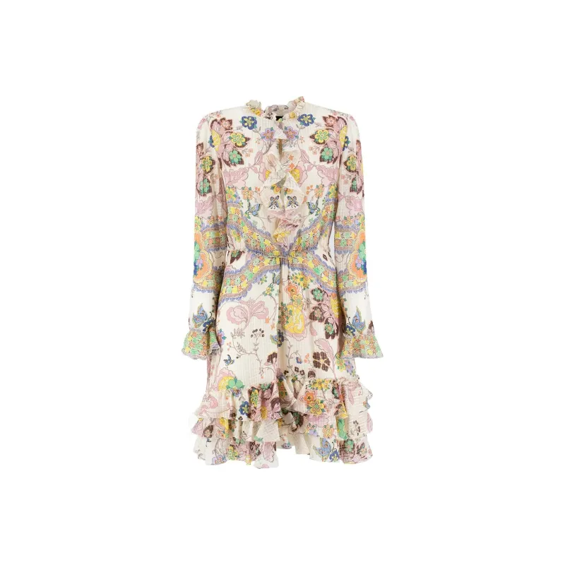 ETRO Mock Neck Ruffled Mini Dress-0