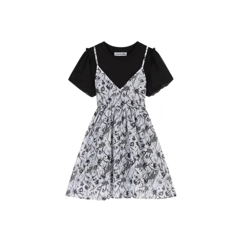CIVICERA Short Sleeved Dresses Women's Black