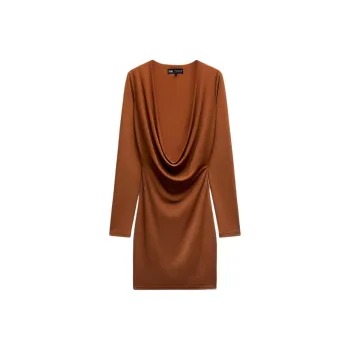 ZARA Trf Long Sleeved Dress Women's Toffee