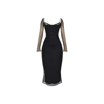 HOUSE OF CB SS23 Long Sleeved Dress Women's Black