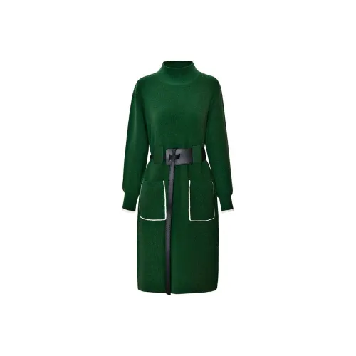 DIFFIE RIEGER Long-Sleeved Dresses Women's Olive Green