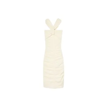 Sandro Ekru Midi Elbise Sleeveless Dress Women's Ecru